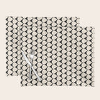 Mod Scales Pattern in Almond Cream and Black Placemat Gallery Image 1
