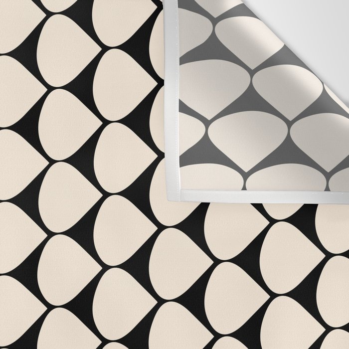 Mod Scales Pattern in Almond Cream and Black Wall Tapestry Gallery Image 3