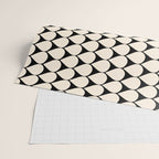 Mod Scales Pattern in Almond Cream and Black Wrapping Paper Gallery Image 2