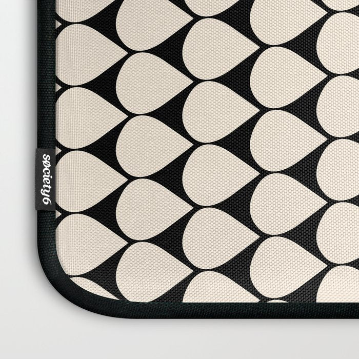 Mod Scales Pattern in Almond Cream and Black Laptop Sleeve Gallery Image 3