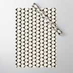 Mod Scales Pattern in Almond Cream and Black Wrapping Paper Gallery Image 1