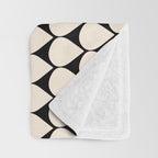 Mod Scales Pattern in Almond Cream and Black Throw Blanket Gallery Image 3