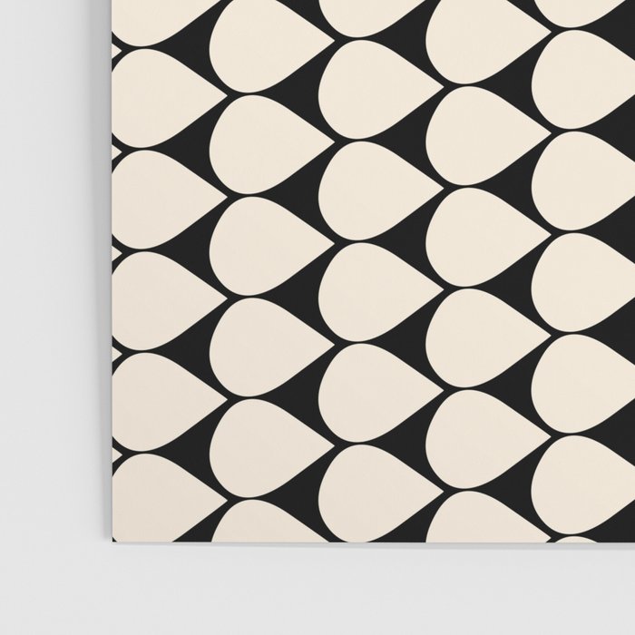 Mod Scales Pattern in Almond Cream and Black Poster Gallery Image 3