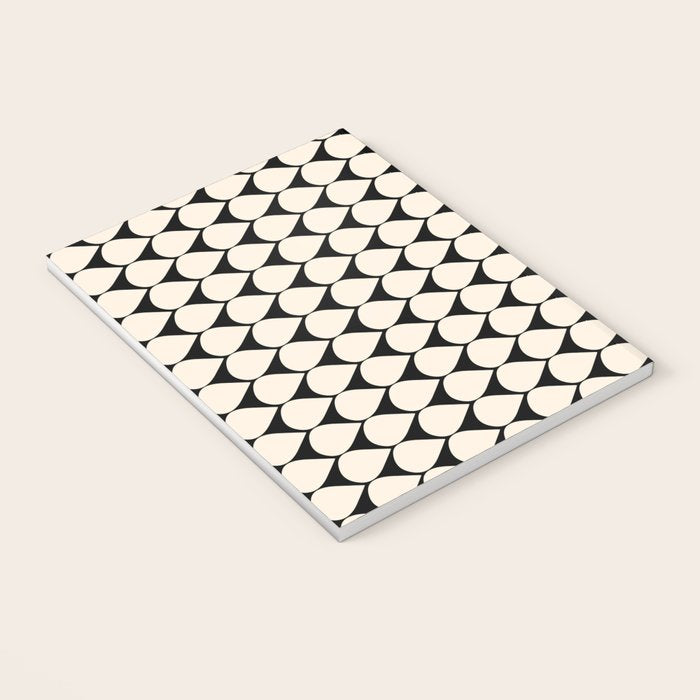 Mod Scales Pattern in Almond Cream and Black Notebook Gallery Image 3
