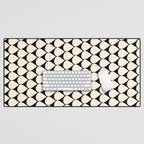 Mod Scales Pattern in Almond Cream and Black Desk Mat Gallery Image 1