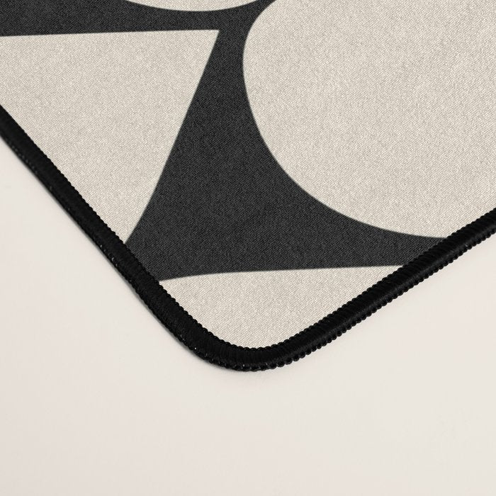 Mod Scales Pattern in Almond Cream and Black Desk Mat Gallery Image 4