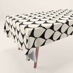 Mod Scales Pattern in Almond Cream and Black Tablecloth Gallery Image 1