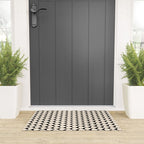 Mod Scales Pattern in Almond Cream and Black Welcome Mat Gallery Image 3