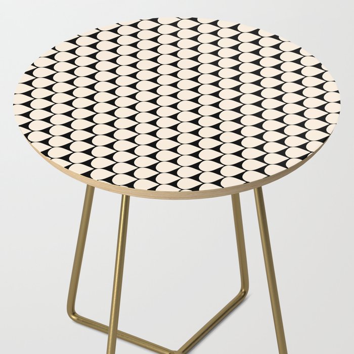 Mod Scales Pattern in Almond Cream and Black Side Table Gallery Image 2