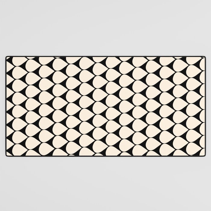 Mod Scales Pattern in Almond Cream and Black Desk Mat Gallery Image 3