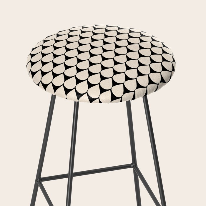 Mod Scales Pattern in Almond Cream and Black Stool Gallery Image 2