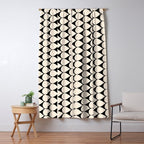 Mod Scales Pattern in Almond Cream and Black Window Curtain Gallery Image 5