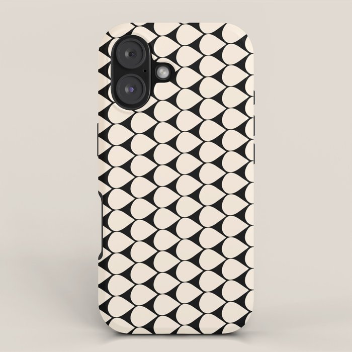 Mod Scales Pattern in Almond Cream and Black iPhone Case Gallery Image 1