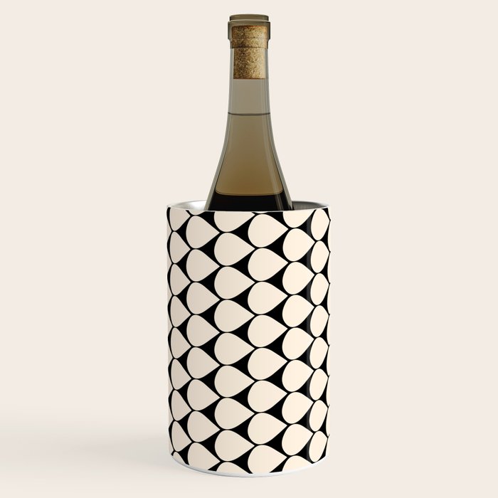 Mod Scales Pattern in Almond Cream and Black Wine Chiller Gallery Image 1