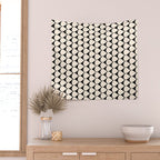 Mod Scales Pattern in Almond Cream and Black Wall Tapestry Gallery Image 2