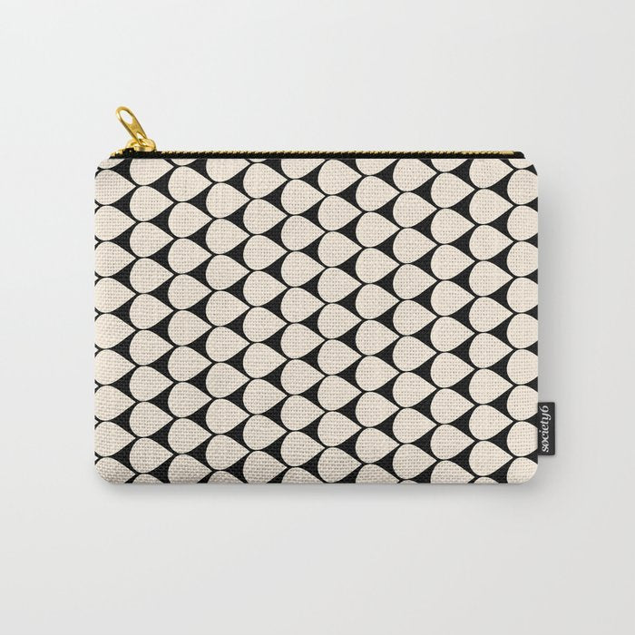 Mod Scales Pattern in Almond Cream and Black Carry All Pouch Gallery Image 1
