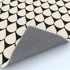 Mod Scales Pattern in Almond Cream and Black Rug Gallery Image 4
