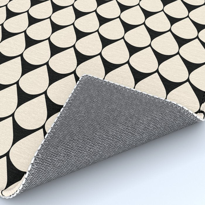 Mod Scales Pattern in Almond Cream and Black Rug Gallery Image 4