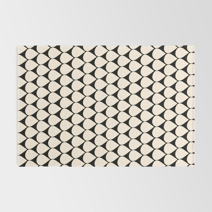 Mod Scales Pattern in Almond Cream and Black Rug Gallery Image 2