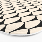 Mod Scales Pattern in Almond Cream and Black Bath Mat Gallery Image 3