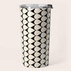 Mod Scales Pattern in Almond Cream and Black Travel Mug Gallery Image 2