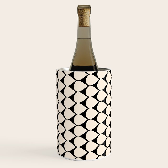 Mod Scales Pattern in Almond Cream and Black Wine Chiller Gallery Image 2