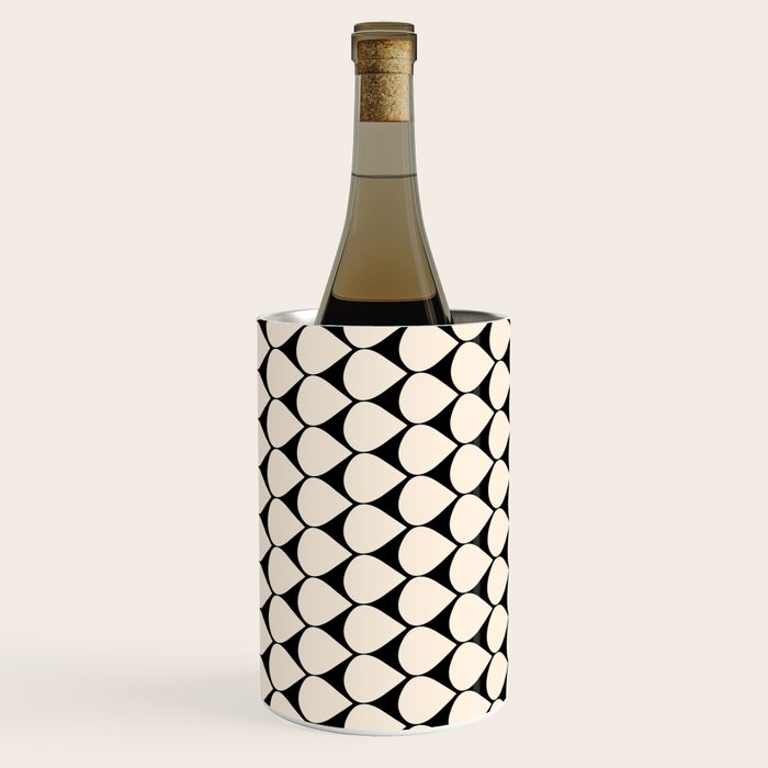 Mod Scales Pattern in Almond Cream and Black Wine Chiller Gallery Image 3