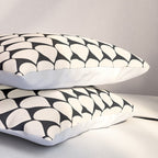 Mod Scales Pattern in Almond Cream and Black Pillow Sham Gallery Image 3