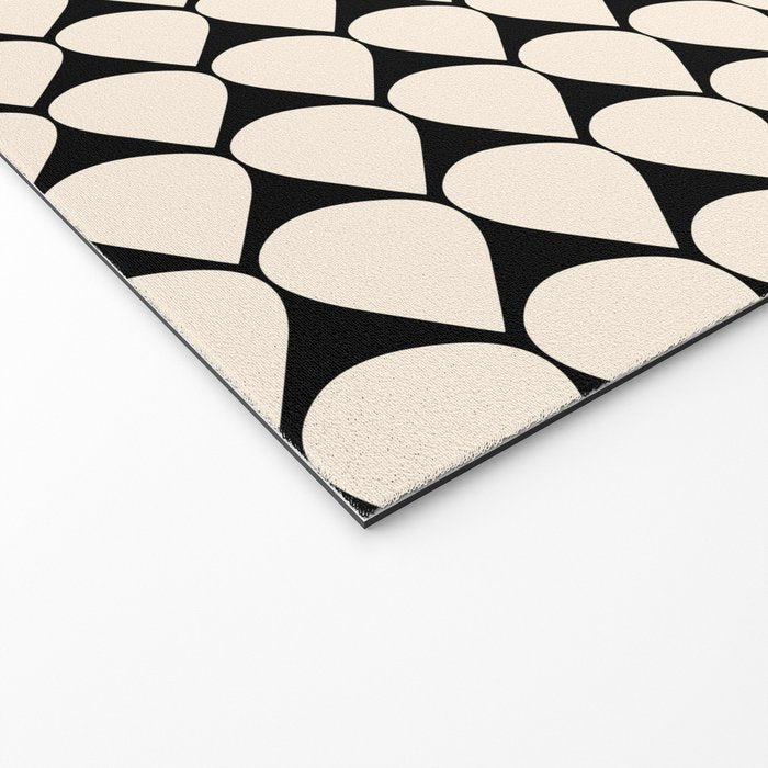 Mod Scales Pattern in Almond Cream and Black Welcome Mat Gallery Image 2