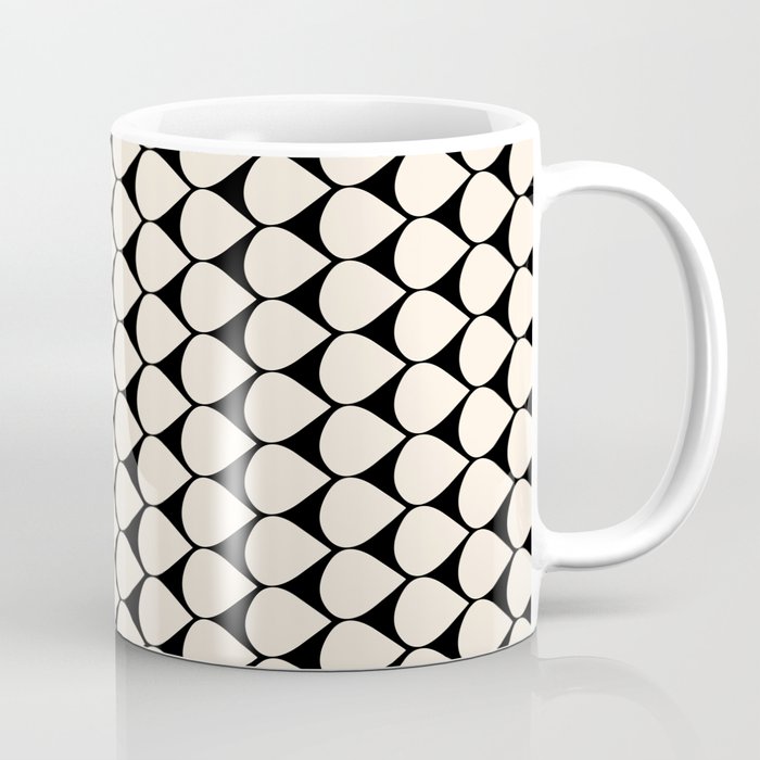 Mod Scales Pattern in Almond Cream and Black Coffee Mug Gallery Image 1