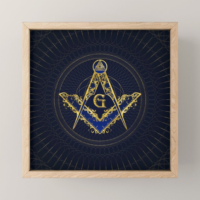 Freemasonry symbol Square and Compasses Mini Art Print Gallery Image 1