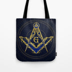 Freemasonry symbol Square and Compasses Tote Bag Gallery Image 1