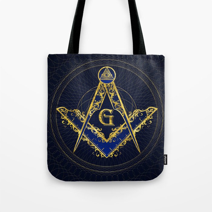 Freemasonry symbol Square and Compasses Tote Bag Gallery Image 1