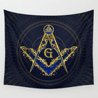Freemasonry symbol Square and Compasses Wall Tapestry Gallery Image 4