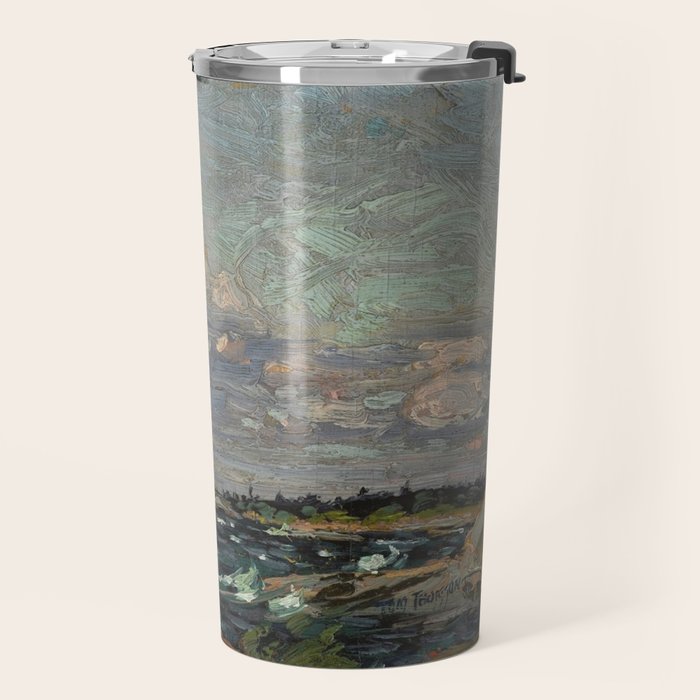Tom Thomson Windy Day- Rough Weather in the Islands 1914. Canadian Landscape Artist Travel Mug Gallery Image 2