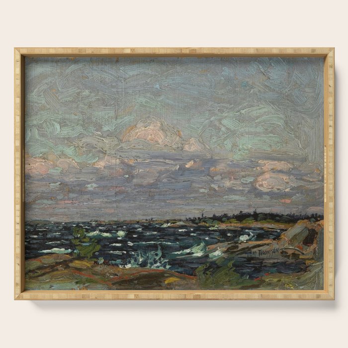 Tom Thomson Windy Day- Rough Weather in the Islands 1914. Canadian Landscape Artist Serving Tray Gallery Image 1