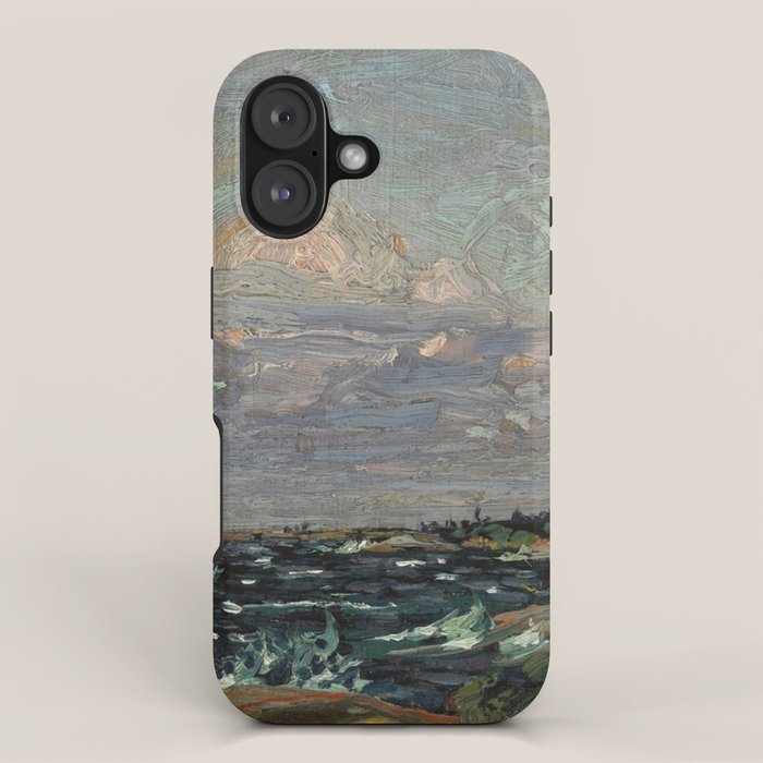 Tom Thomson Windy Day- Rough Weather in the Islands 1914. Canadian Landscape Artist iPhone Case Gallery Image 1