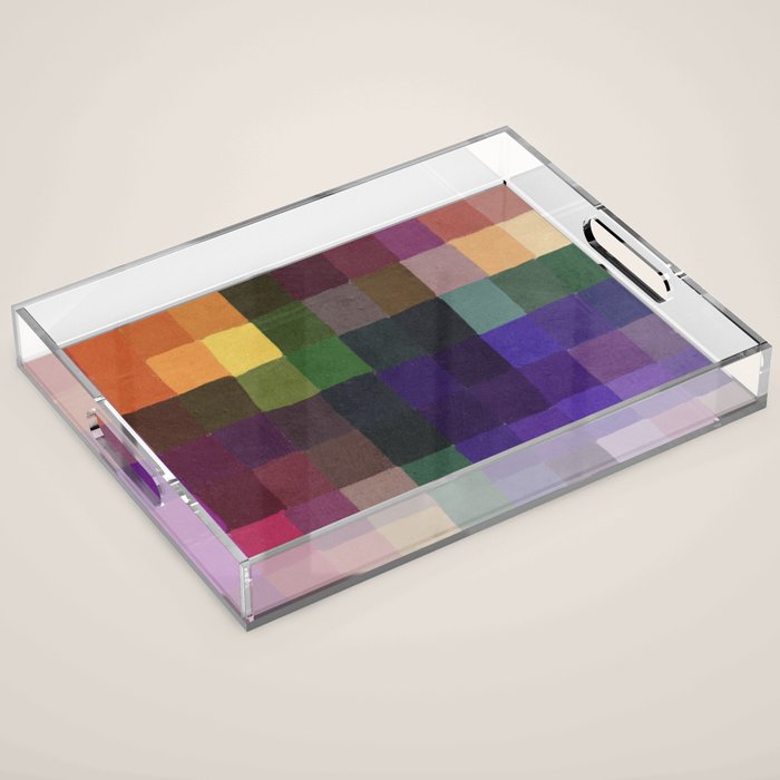 Rainbow mosaic Acrylic Tray Gallery Image 1