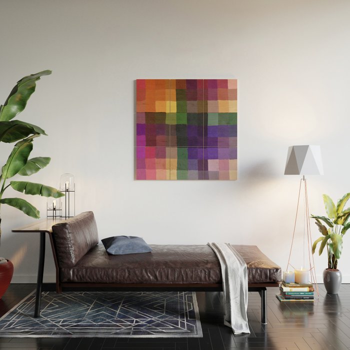Rainbow mosaic Wood Wall Art Gallery Image 2