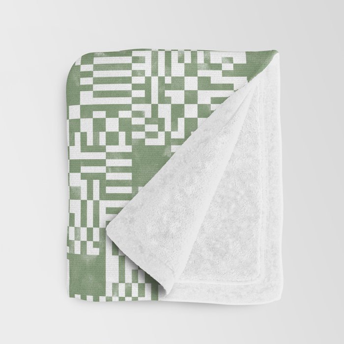 Green Op Art Vibes Throw Blanket Gallery Image 3