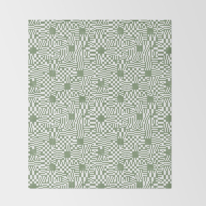 Green Op Art Vibes Throw Blanket Gallery Image 2