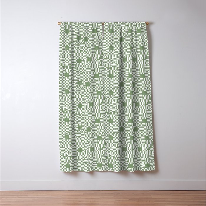 Green Op Art Vibes Window Curtain Gallery Image 3