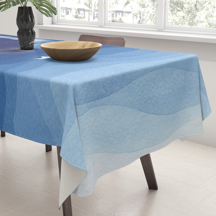 Lighthouse & the paper boat, blue ocean Tablecloth Gallery Image 3