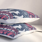 Fair Isle Knitting Doxie Love // navy blue background white and red dachshunds dogs bones paws and hearts Pillow Sham Gallery Image 3