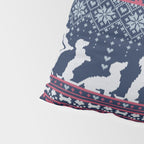 Fair Isle Knitting Doxie Love // navy blue background white and red dachshunds dogs bones paws and hearts Pillow Sham Gallery Image 4