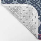 Fair Isle Knitting Doxie Love // navy blue background white and red dachshunds dogs bones paws and hearts Bath Mat Gallery Image 2