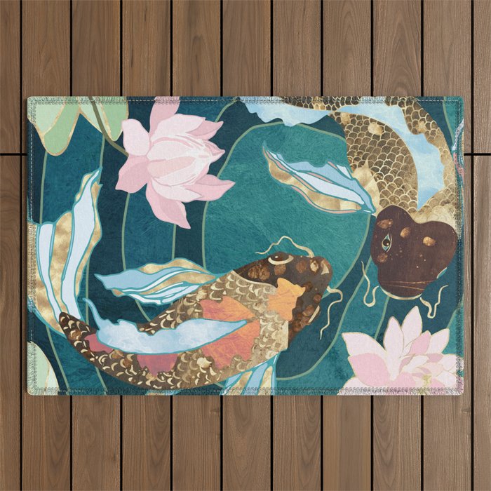 Metallic Koi III Outdoor Rug Gallery Image 1