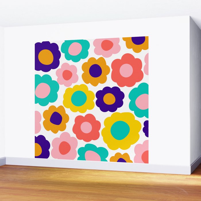 Flowers Pop Wall Mural Gallery Image 2