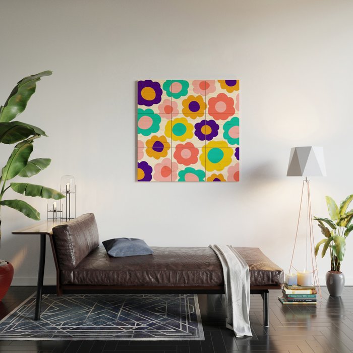 Flowers Pop Wood Wall Art Gallery Image 2