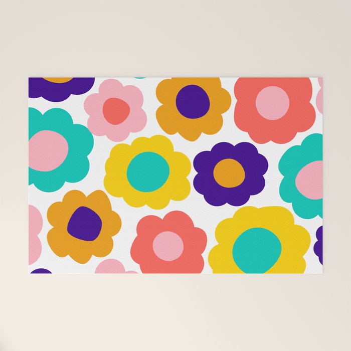 Flowers Pop Welcome Mat Gallery Image 1